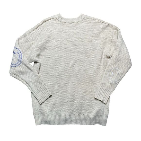 EARTHBOUND Smiley Face Sweater Cream Size Small - Picture 2 of 5